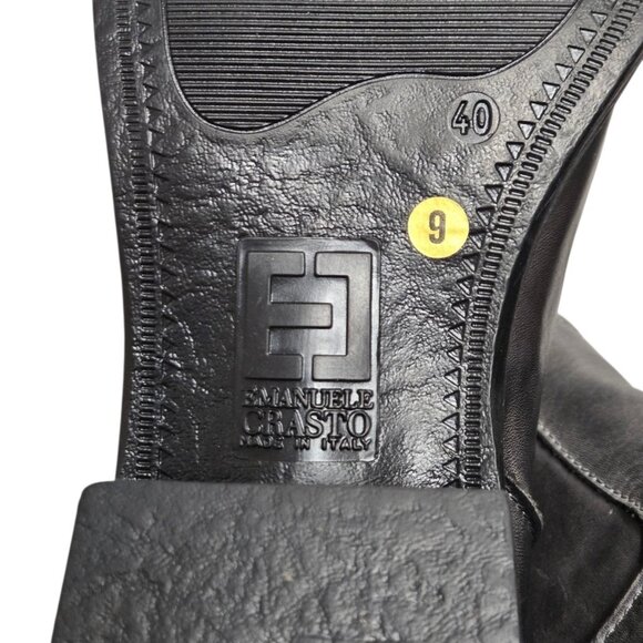 Emanuele Crasto Leather Knee High Boots Women’s EU 40 US 9 Italian Made - Picture 7 of 10